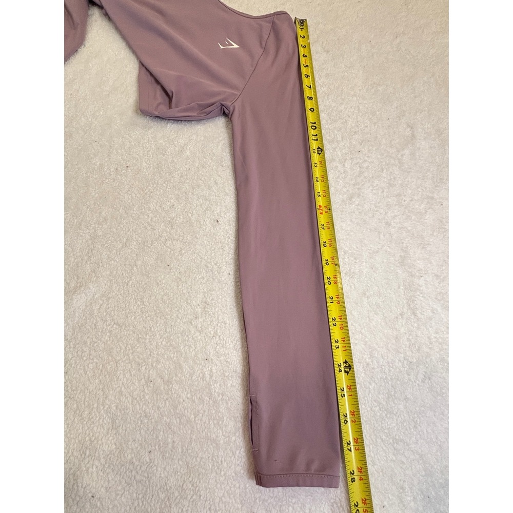 Gymshark Womens Long Sleeve Crop Top‎ Purple Thumbholes Mesh Back Size S - Picture 5 of 5